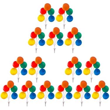 Imagem de ABOOFAN 15pcs Rainbow Graduation Pick Decorative Dollhouse Toppers Funny Baking Ornament Wedding Birthday Flags Decor Kid Round Colored Plastic Balloon Mini Beautiful
