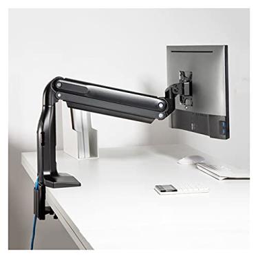 Imagem de Braço do Monitor Único monitor stand braço gás mola monitor mesa de montagem com dupla USB Montagem de monitor pesado portas para tela de 17 "-49", mantenha até 39.6lbs Suportes para Monitores Ajustáv