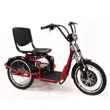 Imagem de Triciclo Elétrico 800W Freio a Disco com Ré Farol e Alarme Fox Vermelho - Duos Bike