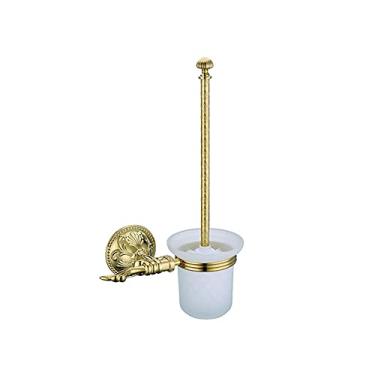 Imagem de Conjunto de acessórios de banheiro dourado de luxo, prateleiras de banheiro antigas, barra de toalhas, suporte de papel higiênico, porta-sabonete, suporte de escova de banheiro, suporte de escova de banheiro