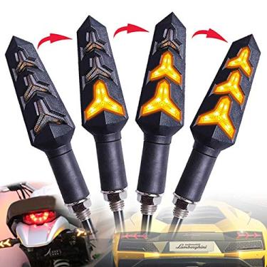 Imagem de DOPHISALL AUTO Pacote com 2 indicadores de motocicleta, luzes de seta em forma de Y, lâmpadas LED para motocicleta, scooter off-road (DC-12V)