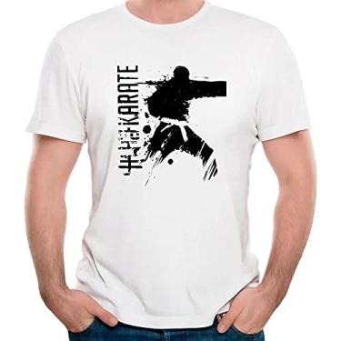 Imagem de Camiseta karate camisa esporte luta lutador karateka Cor:Branco;Tamanho:G