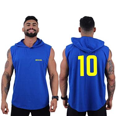 Imagem de Regata Com Touca Longline Machão Masculina MXD Conceito Brasil Camisa 10 Seleção Bandeira (GG, Opção 03)