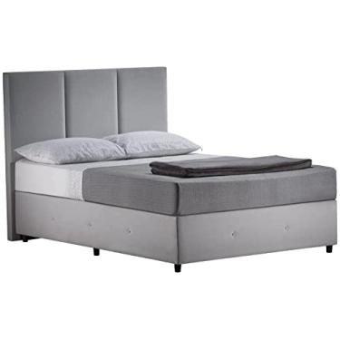Imagem de Cama Ferrara - Escolha seu tecido preferido (Linho Cinza Jeans Claro, King)
