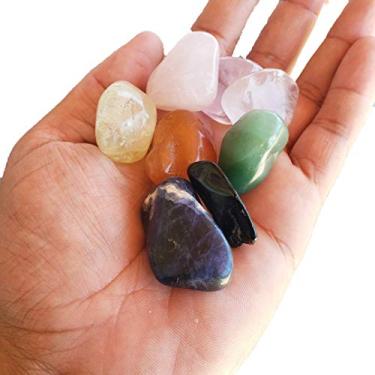 Imagem de Kit de Cristais para Alinhamento dos Chakras, 7 Pedras Roladas Naturais, Alta Qualidade