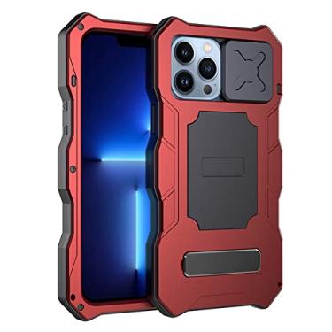 Imagem de Capa de armadura de corpo inteiro para iphone 13 Pro Max Cover 12 Metal de grau militar resistente à água resistente à água, proteção contra quedas, vermelho, para iPhone 12