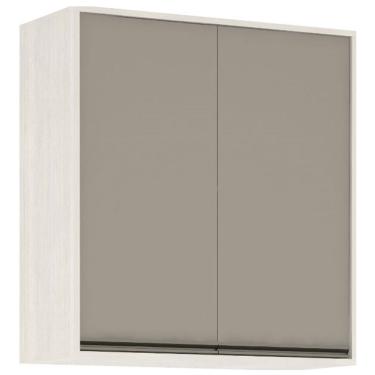 Imagem de Armário de Cozinha Luciane 80 cm 2 Portas Linea - Patina/Mocca Laca