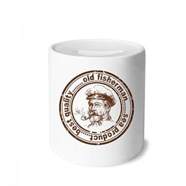 Imagem de DIYthinker Porta-moedas de cerâmica do capitão do velho pescador, presente clássico Country City