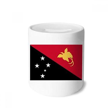 Imagem de DIYthinker Caixa de dinheiro com a bandeira nacional da Papua Nova Guiné, caixa de cerâmica com porta-moedas para presente de cofrinho