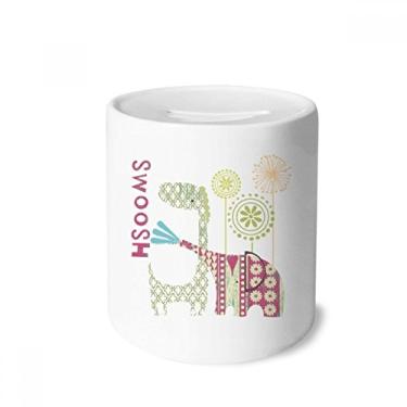 Imagem de DIYthinker Moedor de vento de elefante de girafa, caixa verde para dinheiro, porta-moedas de cerâmica, presente de cofrinho