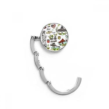 Imagem de Gancho de mesa Spring Liberty White House USA Graffiti com fecho decorativo dobrável