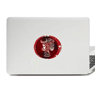 Imagem de Adesivo de vinil para notebook com emblema de flores Feliz Ano Novo Primavera