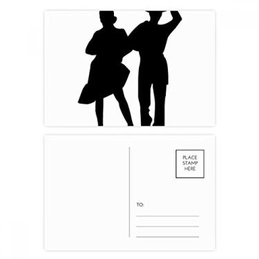 Imagem de Duet Dance Sports Performance Dancer Conjunto de cartões postais de aniversário para enviar cartões de agradecimento