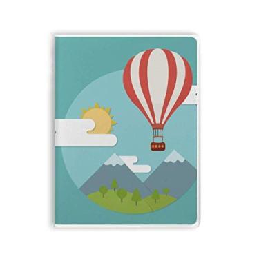 Imagem de Caderno de balão de ar quente, estampa de nuvem, capa de goma