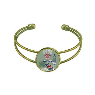 Imagem de Esqui Winter Sport City Ilustration Bracelete Retrô Bracelete Aberto Joia