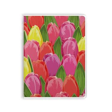 Imagem de Caderno de tulipas em aquarela com flores e capa de goma
