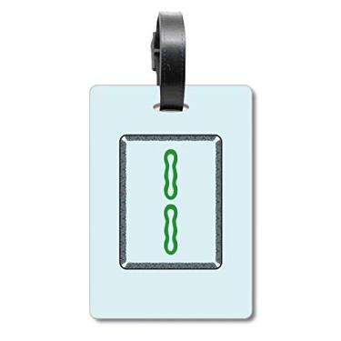 Imagem de Mahjong Bamboo Bar 2 azulejos padrão mala etiqueta bagagem cartão pendurado Scutcheon etiqueta