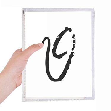 Imagem de Caderno com silhueta grega Theta preta folhas soltas diário recarregável de papelaria