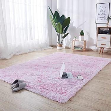 Imagem de jia cool, Tapetes super macios e modernos, tapetes sedosos, macios, para sala de estar, tapetes antiderrapantes para quarto de crianças, tapetes para sala de estar, corredor, decoração de quarto, rosa, 200 x 200 cm