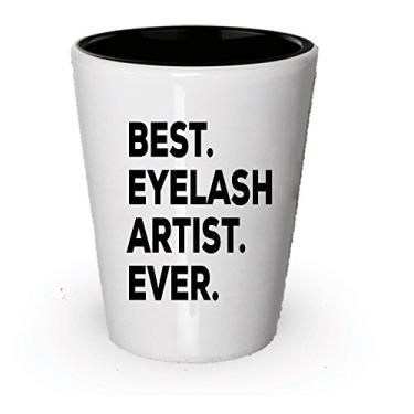 Imagem de Copo de tiro de presente para artistas de cílios – Melhor artista de cílios já – Para extensões extensoras – Artista de cílios – Pode colocar em caixa de presente ou ficar sozinho, ideia de presente exclusiva (1)