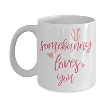 Imagem de Caneca Somebunny Loves You – Caneca de café – ideia de presente de Dia dos Namorados para namorado/namorada/marido/esposa/mãe/pai