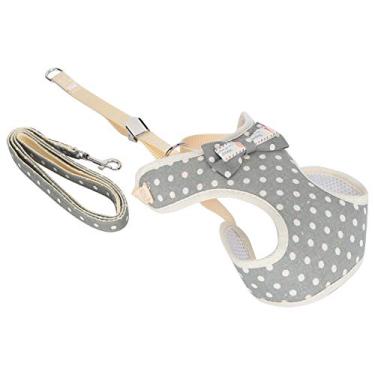 Imagem de Colete peitoral para gatos, peitoral para animais de estimação à prova de fuga para colete de gato para coleira (pouco cinza, pequeno (adequado para 2-6 kg))