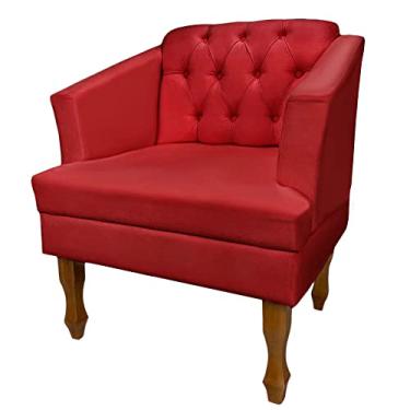 Imagem de Poltrona Estofada Decorativa Sala de Estar Quarto Escritório Consultório Leitura Safira (Suede Vermelho)