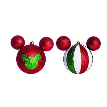Imagem de Bola Natal Mickey Disney P/Pendurar De Árvore De Natal 6Pçs