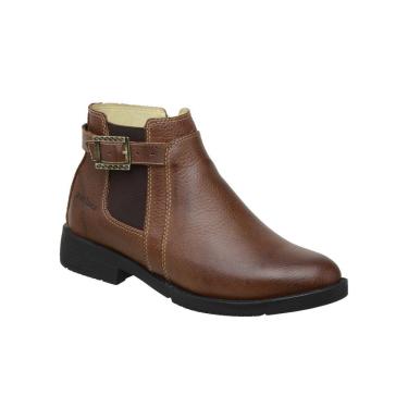 Imagem de Botina Zebu Anatomica Feminina Marrom Com Ziper 73040