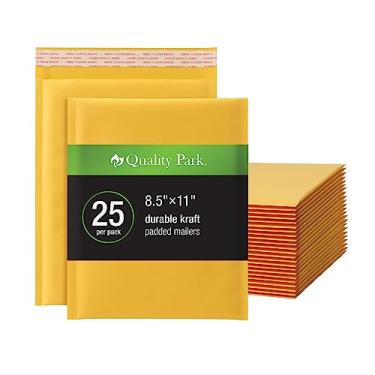 Imagem de Quality Park Envelopes de bolhas, 21 x 28 cm, envelopes acolchoados de papel kraft marrom durável, fechamento redi-strip, 25 por caixa (QUA85759)