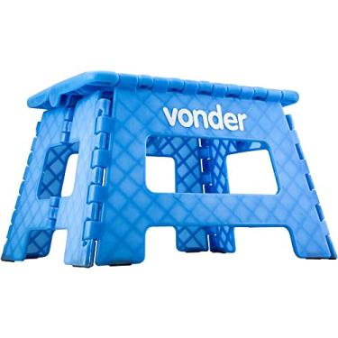 Imagem de Vonder, Banqueta Plástica Dobrável, Azul, Altura 220 Mm.
