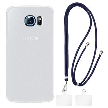 Imagem de Shantime Capa para Samsung Galaxy S6 + cordões universais para celular, pescoço/alça macia de silicone TPU capa amortecedora para Samsung Galaxy S6 (5,1 polegadas)