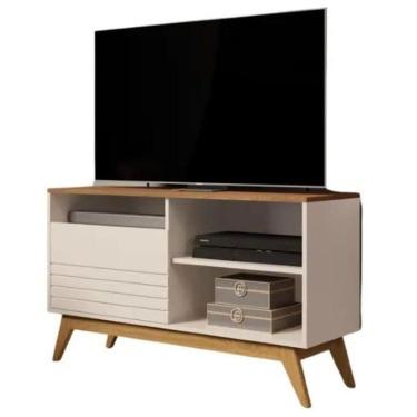 Imagem de Rack Bancada Retrô TV Até 46 Polegadas Com 1 Porta e Nichos Wood Fenix