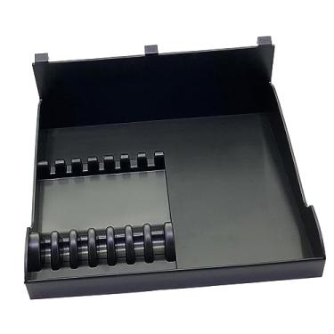 Imagem de predolo Bandeja de aparador de barbeiro pentes de cabeleireiro, clipes de tesoura, organizador prático de tosquiadeira de salão organizador de ferramentas de barbeiro para barbeiros de salão de cabeleireiro, preto