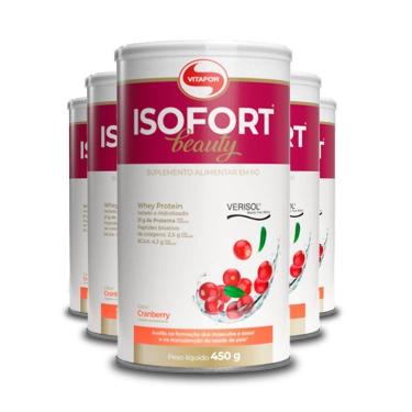 Imagem de Kit 5 Isofort Beauty Isolado Vitafor Cranberry 450g