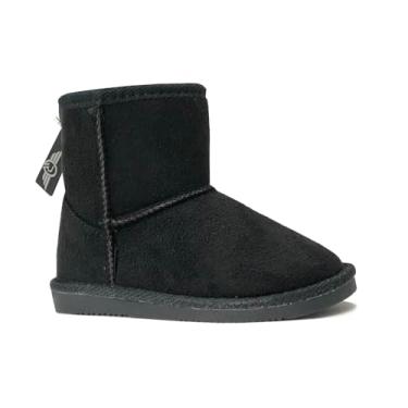 Imagem de Botas de Neve Clássicas Infantis de Camurça de Pele Sintética Botas de Fivela Fashion Sapatos Externos (Bebê/Criança Pequena/Criança Grande), 460 Black, 11 Little Kid
