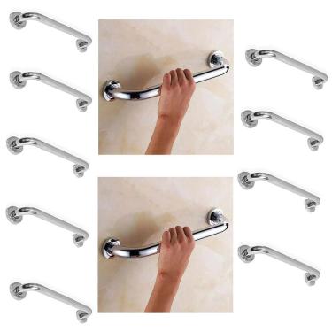 Imagem de Alça De Apoio 30Cm Acessibilidade Kit 10 Uni Cadeirante Barra Suporte Anti Queda Acidentes Idosos Cadeirante