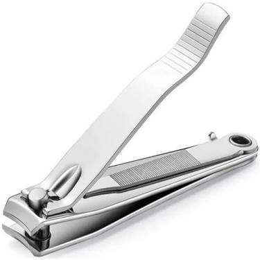 Imagem de Cortador De Unhas GRANDE Para Mão e Pé Classico De Aço Carbono Niquelado Forjado Com Lixa Prateado, Pedicure e Manicure, P/Unha Grossa