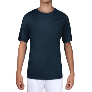 Imagem de Camiseta Adidas Aeroready Designed  To Move Sport 3-Stripes Azul Petró
