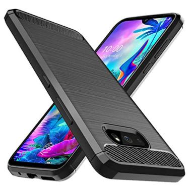 Imagem de Osophter Capa para LG G8X Thinq, LG V50S Thinq, capa protetora de borracha TPU flexível com absorção de choque, capa protetora para celular para LG G8X Thinq/V50S Thinq(preta)