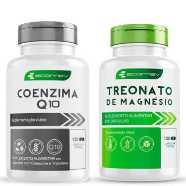Imagem de Kit Magnesio Treonato + Coenzima Q10 Ubiquinol 500mg 240Cáps Ecomev