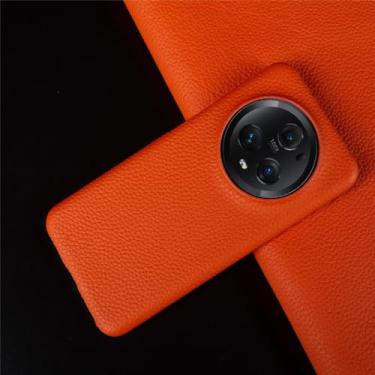 Imagem de Para huawei magic 5 pro caso capa de telefone de couro para honra magia 5 lite casos traseiros proteger, laranja, para huawei honor 30