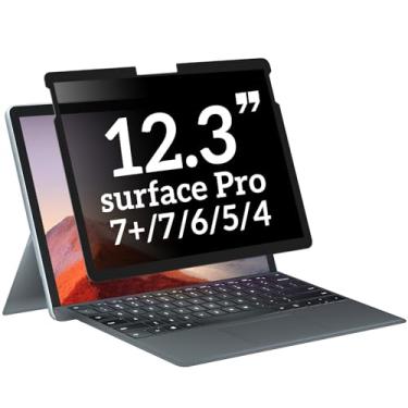 Imagem de ZOEGAA Protetor de tela de privacidade Surfcae Pro 7, compatível com Microsoft Surface Pro 7+/7/6/5/4 de 12,3 polegadas, tela de privacidade removível Surface Pro 7, antiespião, reutilizável,