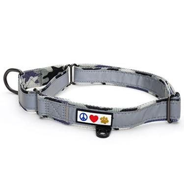 Imagem de Pawtitas Coleira personalizada para cães martingale com nome número de telefone refletivo Martingale coleira personalizada para cães médios | Coleiras personalizadas cinza camuflagem para cães médios