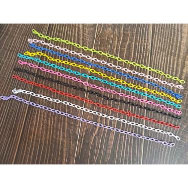 Imagem de Elos de corrente de plástico para gaiola de pássaros, brinquedos de papagaio, corrente de conectores de elos de 10 cores para colar, pulseira, colhedor de óculos (pacote com 10)