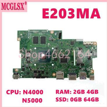 Imagem de Placa-mãe para ASUS  E203MA  N4000  CPU N5000  2GB  4GB de RAM  0GB  SSD 64GB  E203M  E203MAR