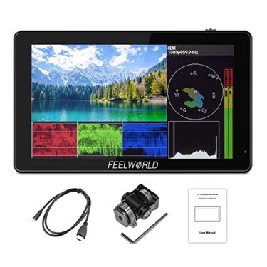 Imagem de FEELWORLD Câmera LUT5 DSLR Field Monitor de 5,5 polegadas 3000nit Tela sensível ao toque ultra alto brilho 3DLUT F970 alimentação externa monitor de campo externo 1920x1080 tela 4K HDMI