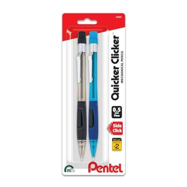 Imagem de Pentel Lapiseira PD345BP2K6 Quicker Clicker, 0,5 mm, fumê/azul, pacote com 2