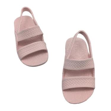 Imagem de Sandálias infantis J-Slips – Confortável para meninos e meninas Jesus Jandals para praia e verão – Slides havaianos impermeáveis em 12 cores, sandálias, Plumeria rosa, 1-2 Big Kid