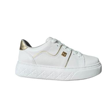 Imagem de Tênis Via Marte Casual Feminino 036007 Branco - Gold-Feminino